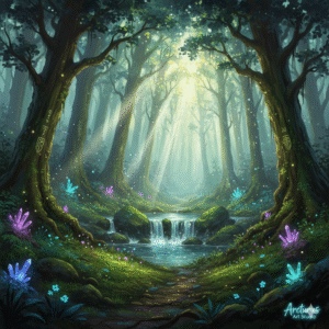 enchanted forest mystique premium digital art print